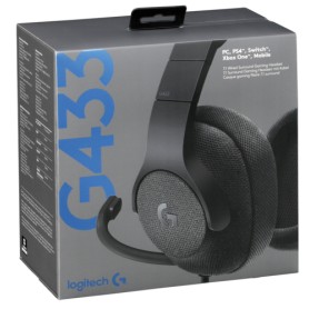 AURICULAR LOGITECH G433 GAMER 7.1 CON MICROFONO PC PS4 XBOX BLACK GAMING