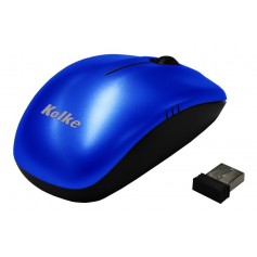 Mouse Kolke Inalambrico Ergonomico 1100 Dpi Kem-365 Azul Metal