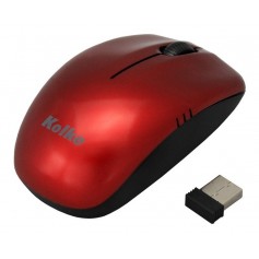 MOUSE KOLKE INALAMBRICO ERGONOMICO 1100 DPI KEM-365 ROJO METAL