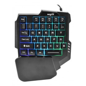 Teclado Gamer Una Sola Mano Retroiluminado De 35 Teclas Con Macros Nisuta Gaming Nskbg35