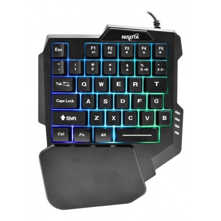 TECLADO GAMER UNA SOLA MANO RETROILUMINADO DE 35 TECLAS CON MACROS NISUTA GAMING NSKBG35