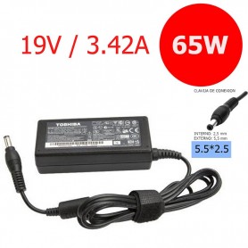 Cargador Notebook Toshiba 65W 19V 3.42A 5.5X2.5Mm Lenovo Asus Bgh Euro Bangho Exo