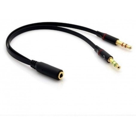 CABLE ADAPTADOR AURICULAR AUDIO MIC PS4 PC STEREO 3.5MM DE 3 CONTACTOS A STEREO 3.5MM H DE 4 CONTACTOS UNIPIN A PC