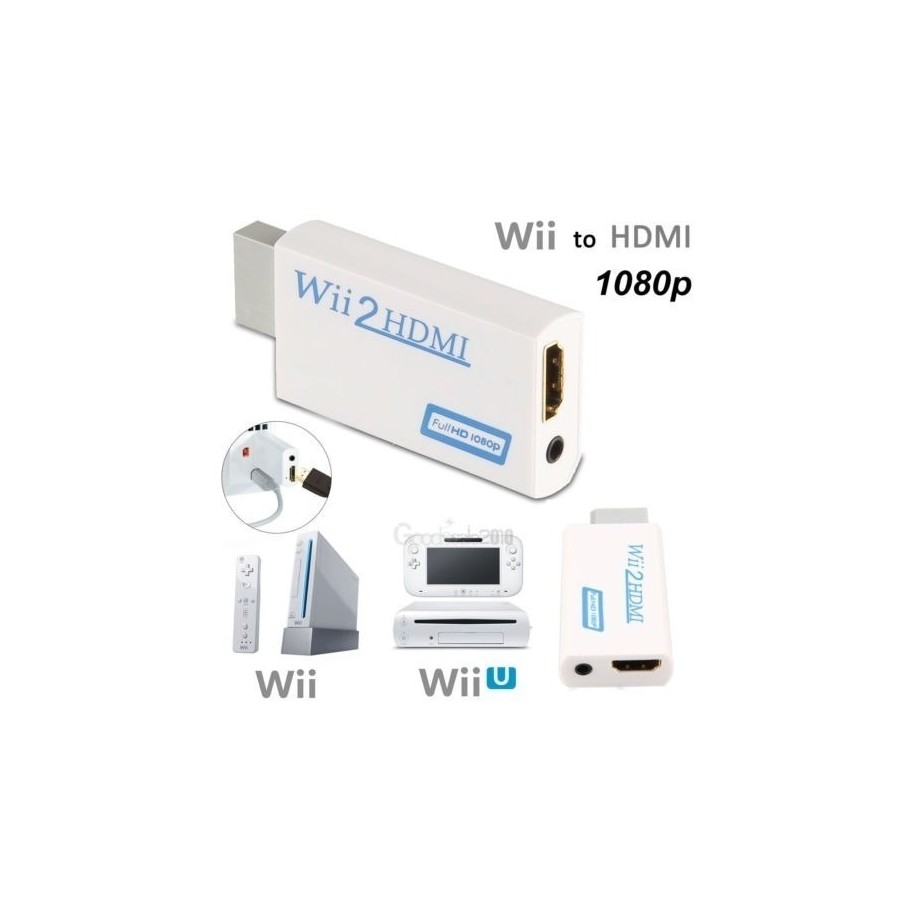 Convertidor De Wii A Hdmi 1080P Adaptador Wii2hdmi Salida De Audio Y Video  D