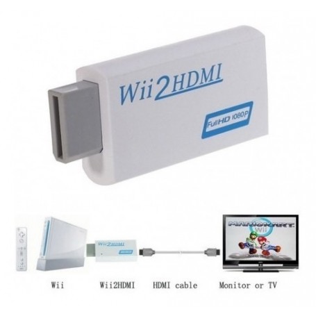 ADAPTADOR WII A HDMI Y AUDIO 3.5MM 720P 1080P CONECTALA Wii POR CABLE HDMI