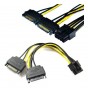 CABLE DE FUENTE ADAPTADOR 2 SATA A 8 PINES PCI-E PLACAS DE VIDEO (SI NO TIENE LA FUENTE ADECUADA NO SE RECOMIENDA)