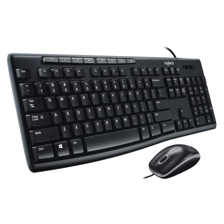 COMBO TECLADO Y MOUSE MK200 LOGITECH CON CABLE Y CONTROLES DE MUSICA