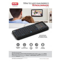 MINI TECLADO INALAMBRICO CON TOUCH MOUSE Y TECLAS RETROILUMINADAS SMART PC NOTEBOOK KET-1108