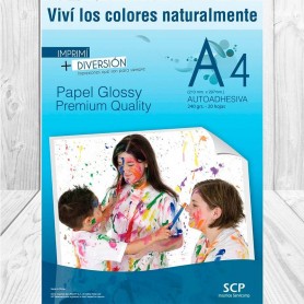 Resma A4 Fotografico Scp Glossy Autoadhesiva 240Gr 20 Hojas