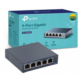 SWITCH DE RED TP-LINK 5 PUERTOS TL-SG105 GIGABIT 10/100/1000 ACERO PLUG AND PLAY