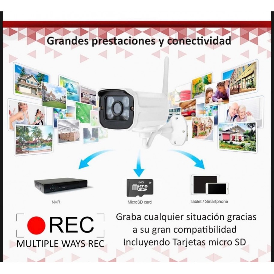 Camara Ip Exterior Wifi St960 Micro Sd Seguridad Luz Oscuridad Movimiento