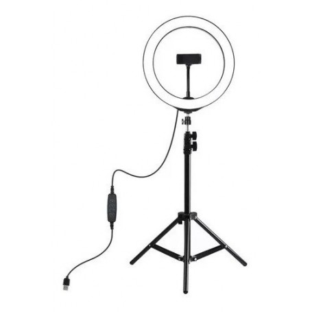 ARO DE LUZ LED PROFESIONAL 26 CM CON TRIPODE 2.1MTS IDEAL FOTOGRAFIA TIK TOK MAQUILLAJE MANICURA SELFIE