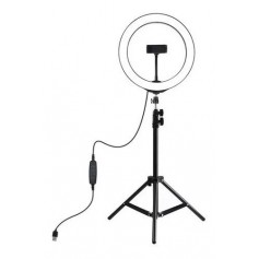 ARO DE LUZ LED PROFESIONAL 26 CM CON TRIPODE 2.1MTS IDEAL FOTOGRAFIA TIK TOK MAQUILLAJE MANICURA SELFIE