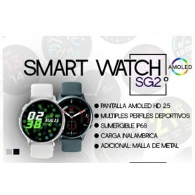 SMARTWATCH WEST SG2 AMOLED SILVER MODO DEPORTIVO SUMERGIBLE + CORREA REGALO REDES SOCIALES