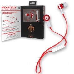 Auricular Noga Ng-Bt326 Bluetooth Sport Con Microfono Rojo Y Blanco