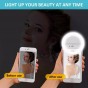 ARO DE LUZ RECARGABLE CON 3 INTENSIDADES PARA CELULAR ARO LED SELFIE NEGRO PROMO