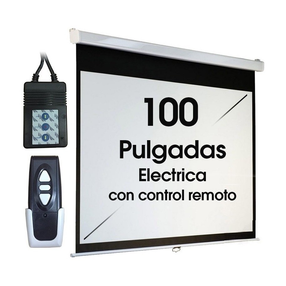 Pantalla Electrica Daza 100 Pulgadas Con Control Remoto Retractil Proyector  Fses100R