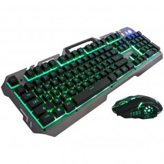 Combo Noga Mouse Y Teclado Con Luz Base Metalica Nkb-96 Kit Gamer Reforzado Mouse 6 Botones