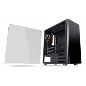 Gabinete Thermaltake V200 Tempered Glass Edition Fuente 500W Reales 410X190X470Mm 1 Cooler Usb 2.0 X2 Y Usb 3.0 X1 Audio Frontal