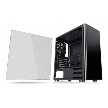 Gabinete Thermaltake V200 Tempered Glass Edition Fuente 500W Reales 410X190X470Mm 1 Cooler Usb 2.0 X2 Y Usb 3.0 X1 Audio Frontal