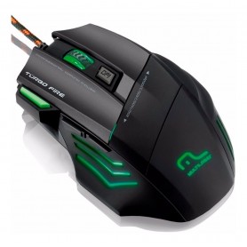 Mouse Gaming Warrior Rayner 207 Luz Led Verde 3200 Dpi Mouse Gamer 7 Botones Multilaser Con Pad Gamer Warrior