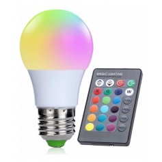 Foco Led Rgb 15W Bulbo Led + Control Remoto El Mas Potente