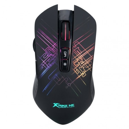 Mouse Gaming Xtrike Black Luz Rgb Backlight 7D 6400 DPI 6 Botones Gm-510