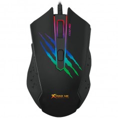 Mouse Gaming Xtrike Black Luz Rgb Backlight 6 Botones Gm-203