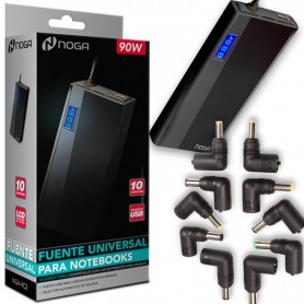 Cargador Notebook Universal Noga 90W Nga-9C2 10 Conectores Electronico
