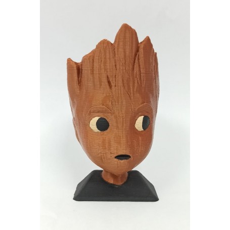 Figura Impresa 3D Busto Groot Maceta Chica 11Cm Con Planta