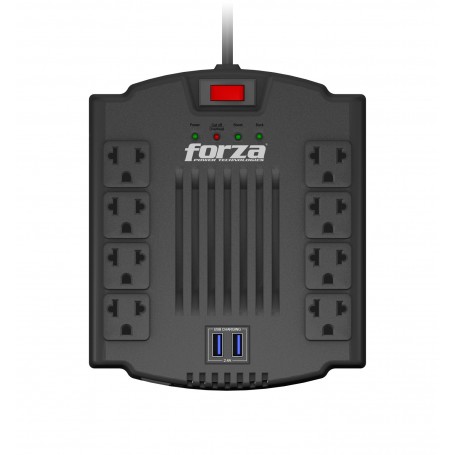Estabilizador Regulador de Voltaje Forza Fvr-1202Usb-A 1200Va600W 6-Iram X2 Usb