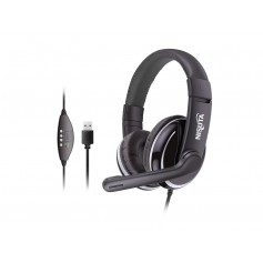 Auricular Nisuta Usb Ideal Zoom Videoconferencias Con Microfono Control De Volumen Nsau60 Black