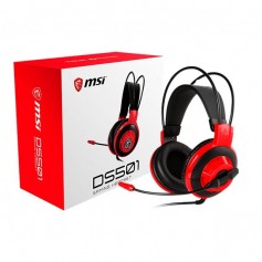 Auricular Gaming Msi Ds501 Con Microfono Para Pc Gamer Red And Black Calidad Premium