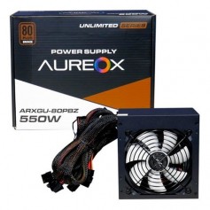 Fuente Aureox 550W 80 Plus Bronze +12V1 19A Doble Linea Total 38A Ide 4 Pines 24 Pines 8 Pines Sata x4