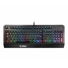 Teclado Msi Vigor Gk20 Usb Rgb Resiste Al Agua Simil Mecanico En Ingles Gaming Membrana Reforzada