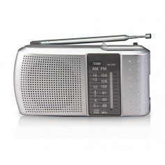 Radio Portatil Daza Analogica Parlante Auriculares Am y Fm a Pilas Dzkb223sil