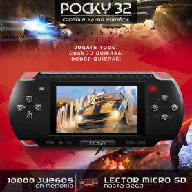 Consola Juegos Portable 3 Noganet Ngx-Pocky 32 Ng Negra 32 Bit Salida Tv
