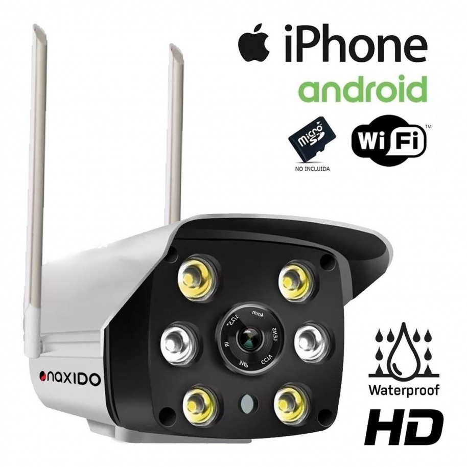 2 Cámara de Seguridad Wifi Exterior Inalámbrica HD 2MP con Visión