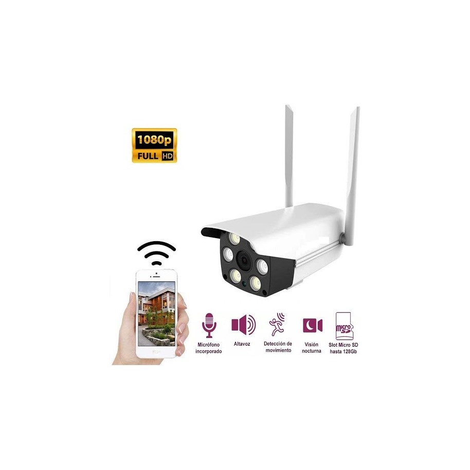 Cámara Seguridad 2MP Infrarrojo Exterior Interior Wifi Hd – Factorynet