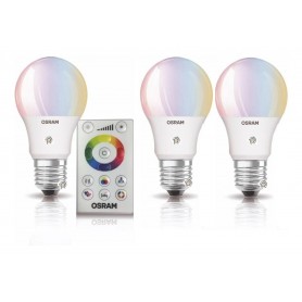 Pack 3 Lamparas Rgb A60 40W Osram Rgbw Control Remoto Multicolor