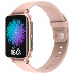 Smartwatch West Dt93 Rose Gold Malla Plastica Ios Android 230Mah Oxigeno Electrocardiograma Notificaciones Ip68