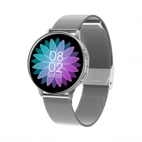 Smartwatch West C10 Silver Malla Metalica Ios Android 250Mah Deportes  Control Musica Notificaciones Ip68