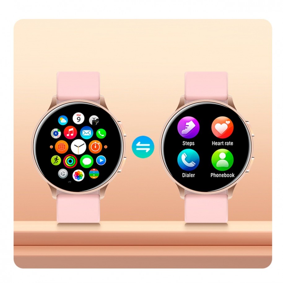 Smartwatch West C10 Rose Gold Malla Plastica Ios Android 250Mah Deportes  Control Musica Notificaciones Ip68