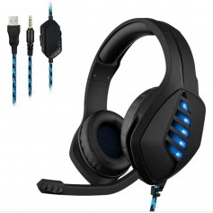 Auricular Gaming West Azul Con Luz Led Ps4 Gh-p10