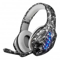 Auricular Gaming West Gris Camuflado Con Luz Led Ps4 Gh-p10