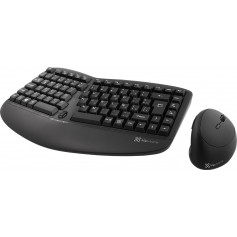 Combo Teclado Y Mouse Klipxtreme Kbk-510 Wireless Ergonomico Business Majestik