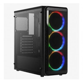 Gabinete Pc Gamer Rgb Acrilico Sp Cg-6080 Ultra Gaming Luces Led Usb 3.0 Incluye 3 Coolers Frontales (Sin Fuente)