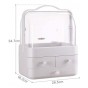 Organizador Acrilico Caja Porta Cosmeticos Labial Maquillaje 3 Cajones Con Manija Vir-2684 Grande