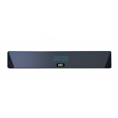 Parlante Gtc Portatil Bluetooth Mini Barra Sonido Con Display Hora 5W x2 Luz Led Rgb Spg-119