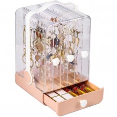 Organizador Acrilico Caja Porta Cosmeticos Labial Maquillaje 1 Cajones Con Manija Vir-2679 Mediano